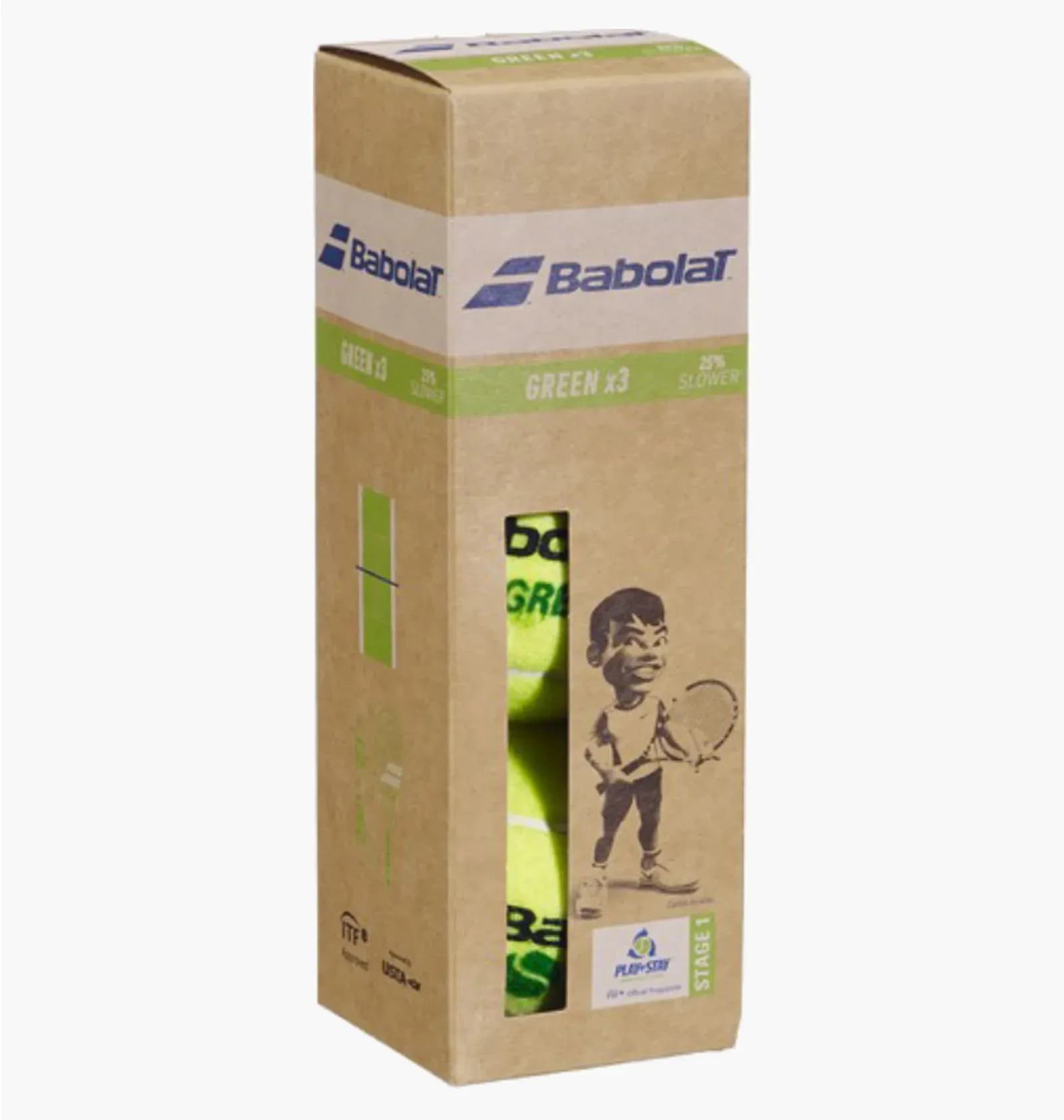М'ячі для тенісу Babolat GREEN paper pack 3 ball