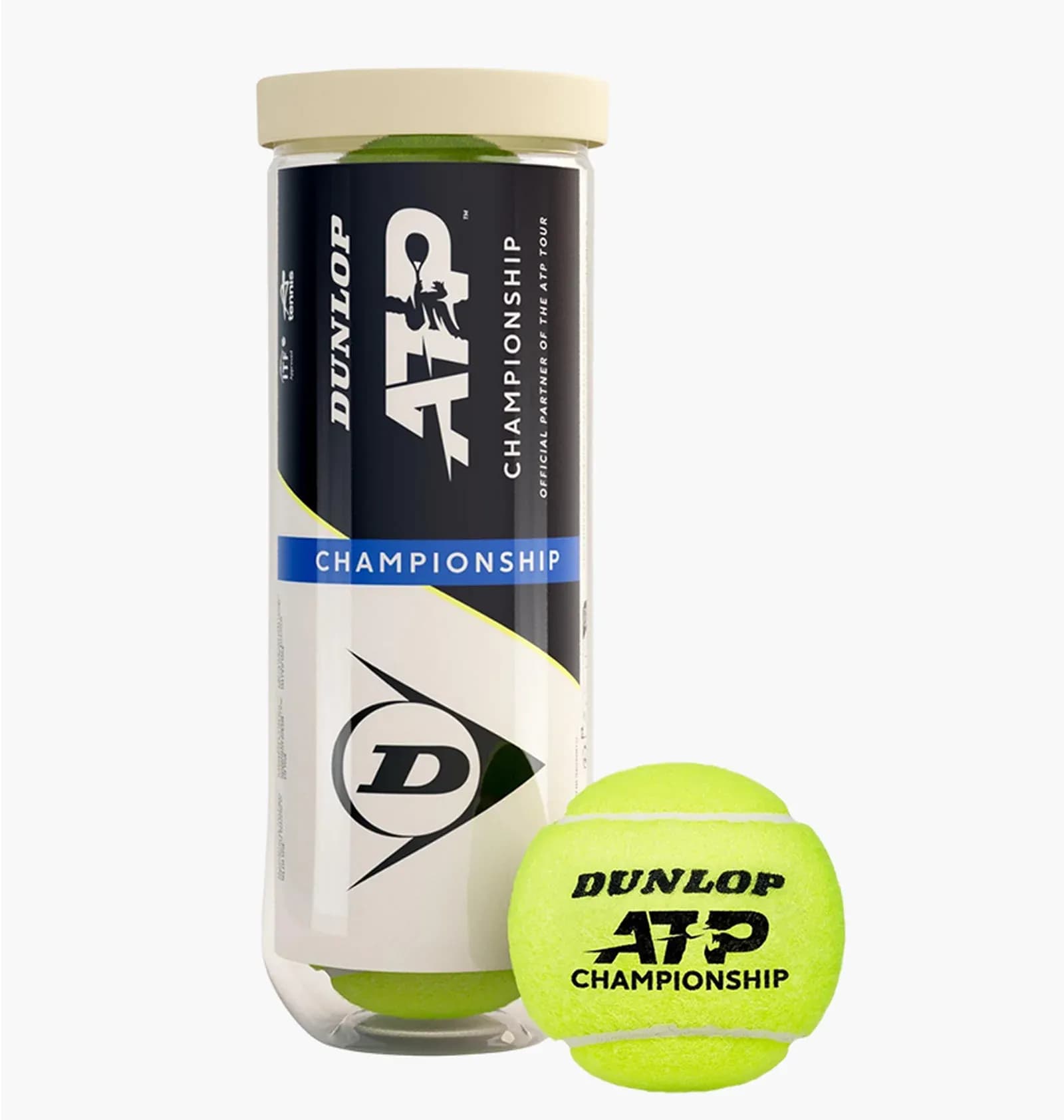 М'ячі для тенісу Dunlop ATP CHAMPIONSHIP 3B пластик банка