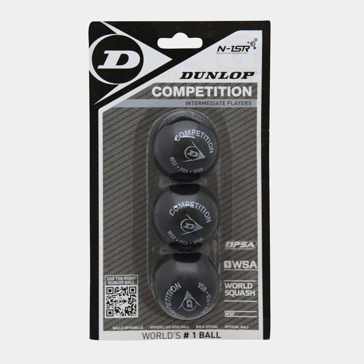 Dunlop Competition Squash Ball 3Ball Blister - Yellow dot
