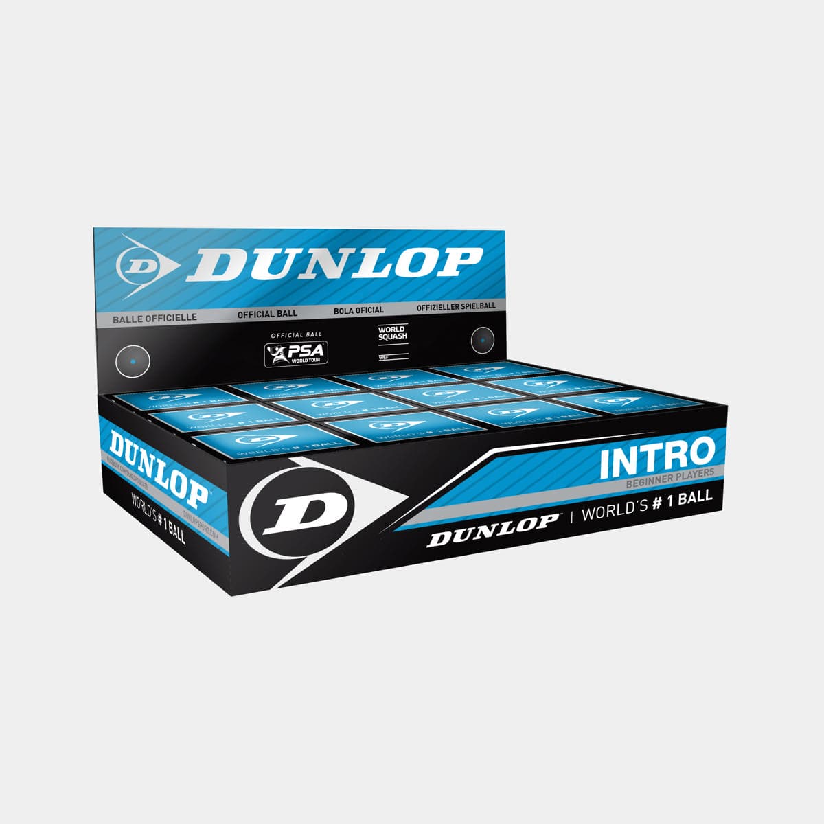 Dunlop Intro Squash Ball 12pcs - blue dot