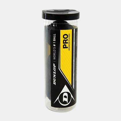 Dunlop Pro Squash Ball 3Ball Tube - Double Yellow Dot